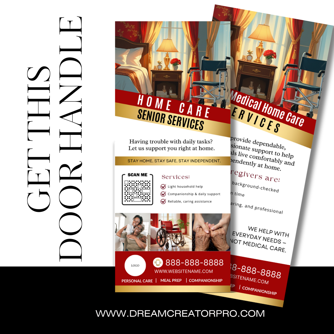 Home Care Service Rack Card / DIY Home Care Service Flyer/ Pink Home Care senior / Medical Template / Medical / Home Care / CNA / Printable (Copy)