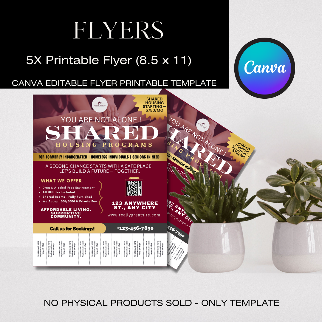 Shared Housing Bundle Canva Template | Transitional Housing Forms + Flyers | Resident Intake Packet | Jotform Intake Form | Independent Living Program Kit