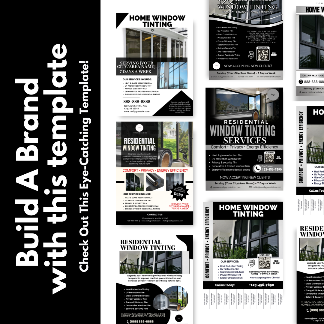 Residential Window Tinting Flyer Template | Home Window Tinting Marketing | Privacy & UV Protection Flyer | Editable Canva Tinting Flyer