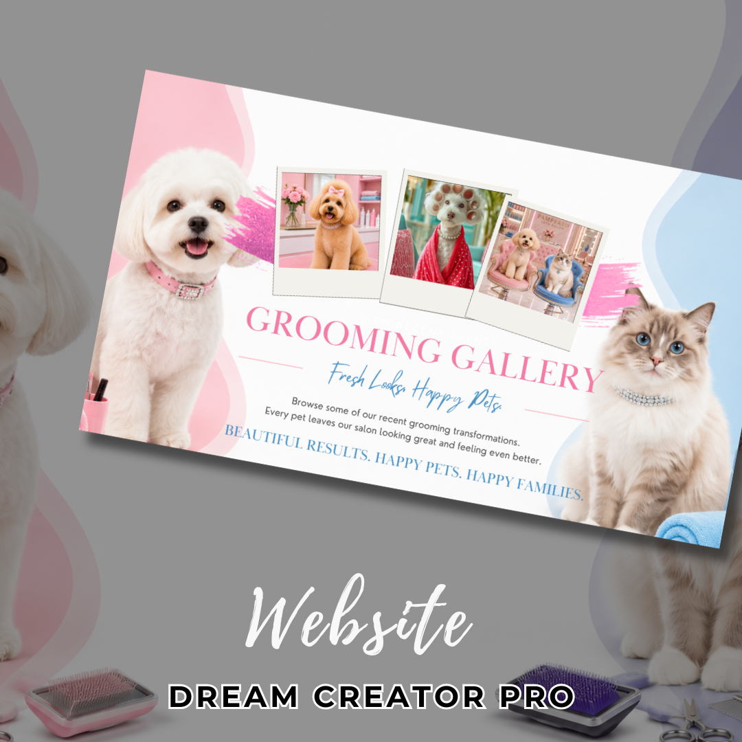 Mobile Pet Grooming Canva Website Template | Editable Dog & Cat Grooming Website