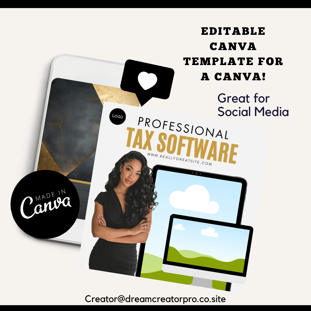 Tax Software Instagram Post Template Bundle | 4 Editable Canva Posts for Tax Prep & E-Filing Businesses / software promo / tax ig posts