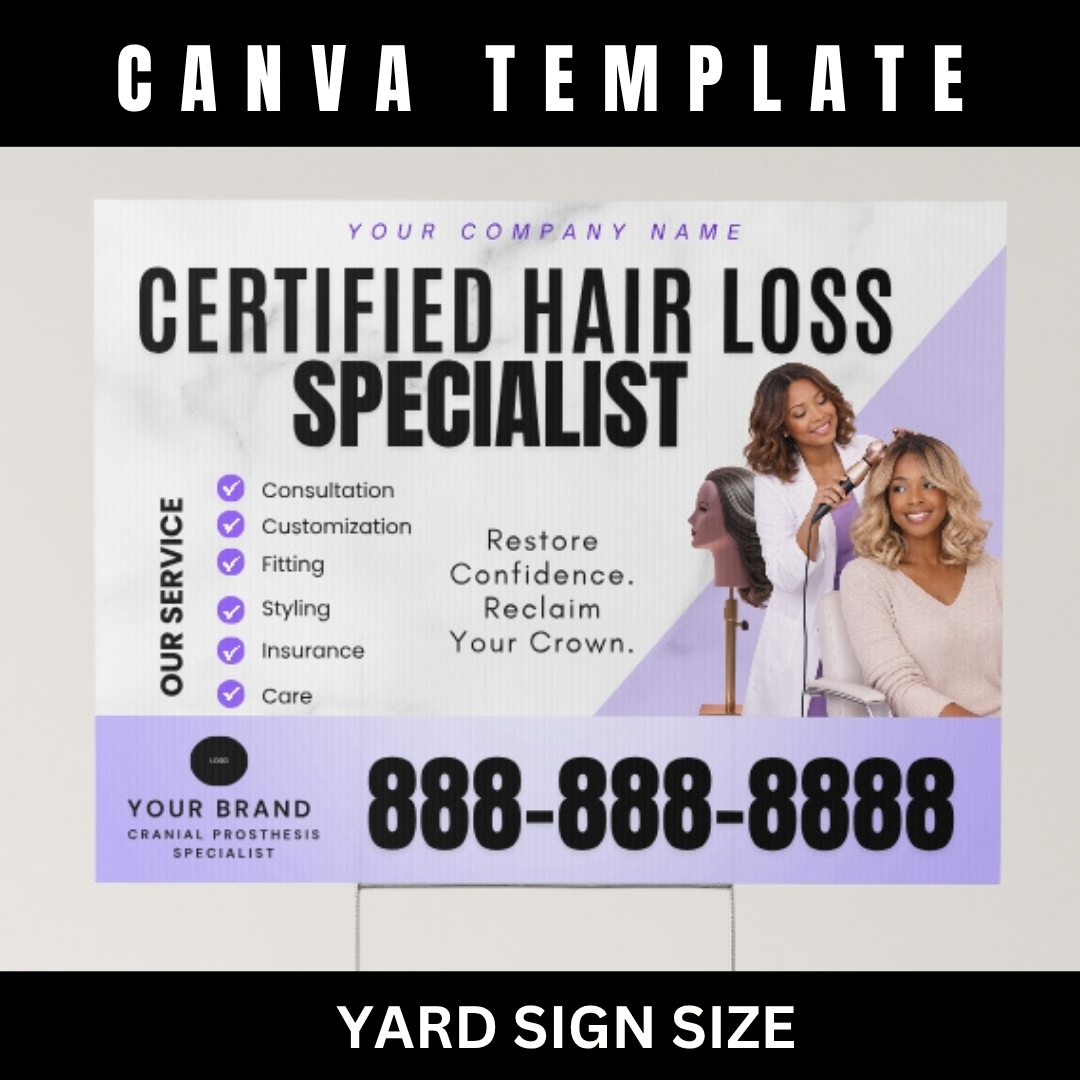 Cranial Prosthesis Specialist Ultimate Business Bundle | Editable Canva Template Kit / Custom Medical Wig Template / salon business Website