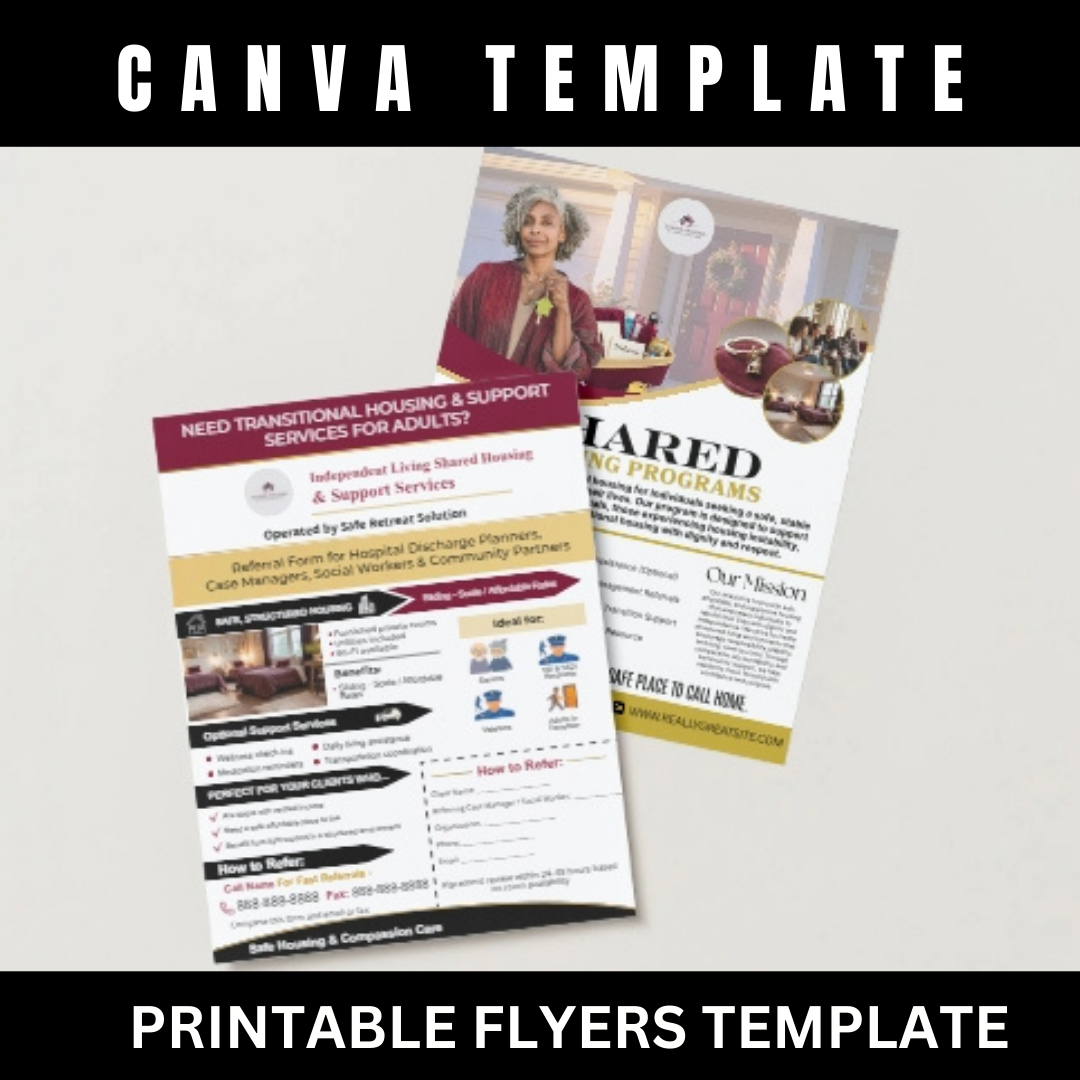 Shared Housing Bundle Canva Template | Transitional Housing Forms + Flyers | Resident Intake Packet | Jotform Intake Form | Independent Living Program Kit