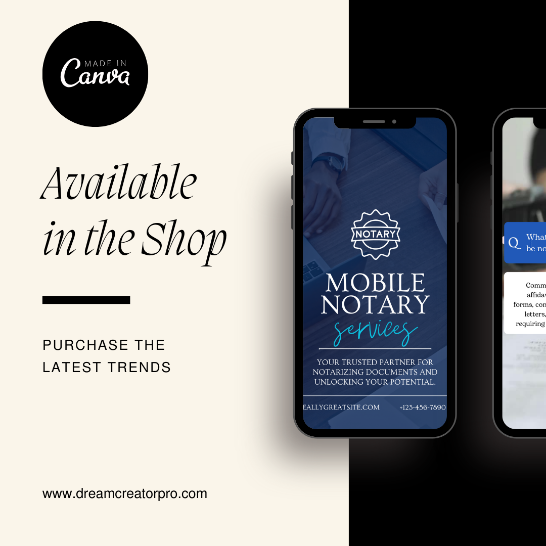 Mobile Notary Reels Templates | Notary Service Instagram Reels | Notary Marketing Content | Canva Editable Video Templates | Digital Download