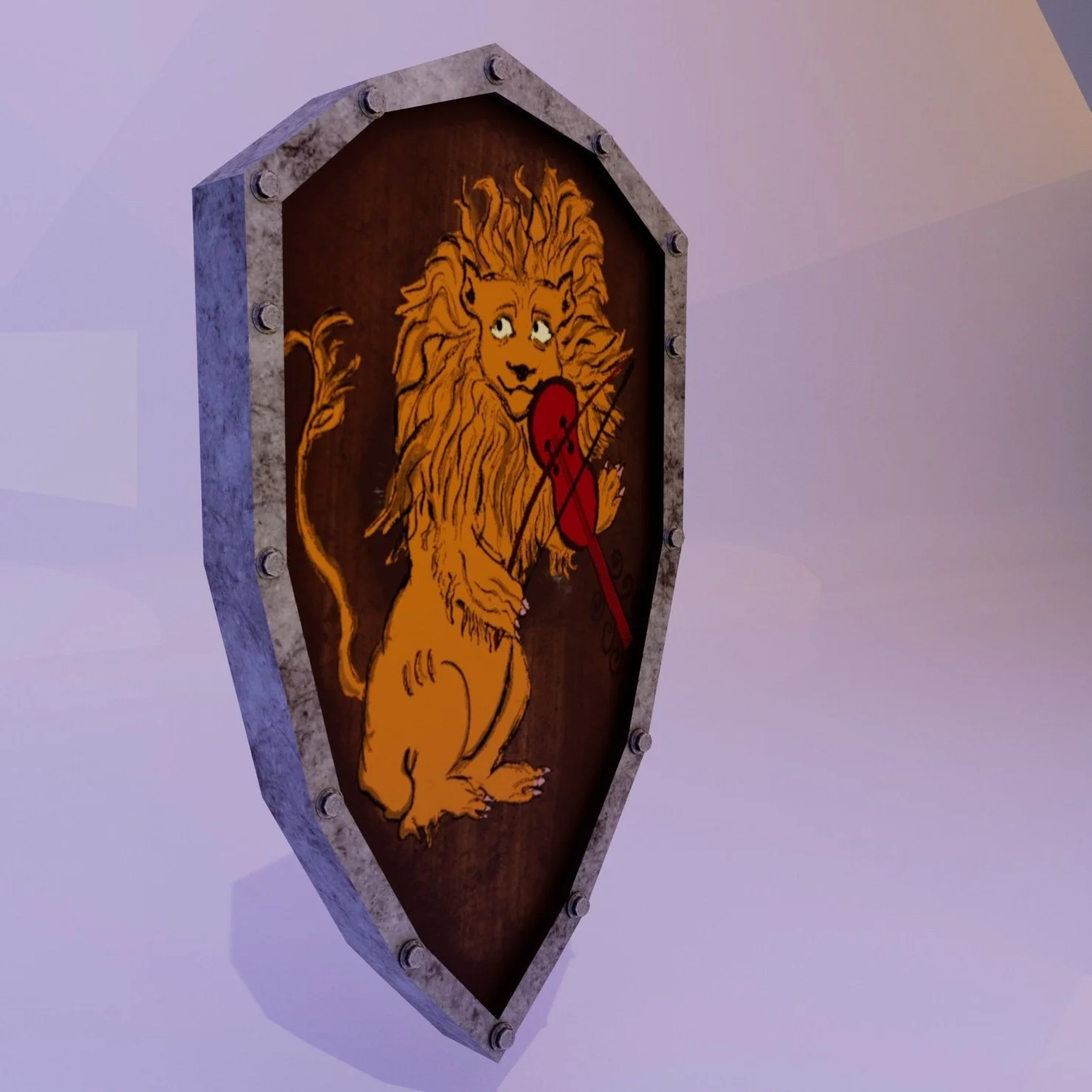 Medieval Shield, 2022. 3D modeled, textured, and set up in Maya.