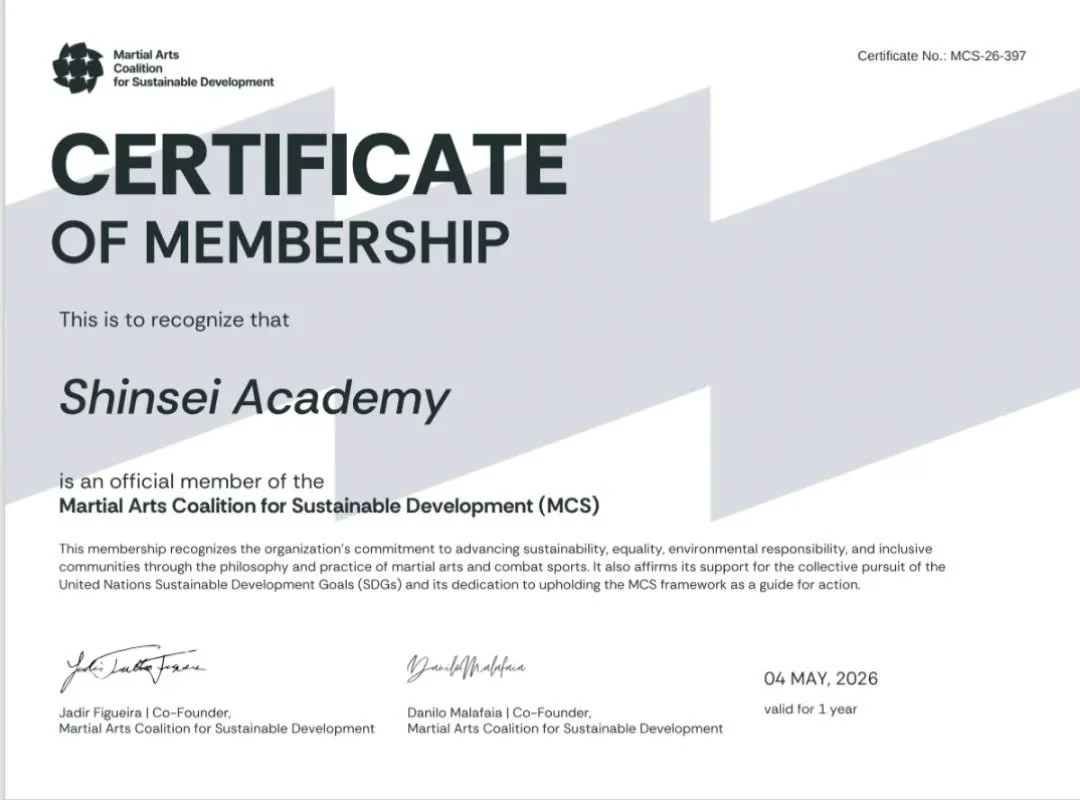 Shinsei Academy is proud to announce that is now part of the Martial Arts Coalition for Sustainable Development. This organisation works globally to use the transformative power of martial arts to reduce inequality, improve sustainability and improve