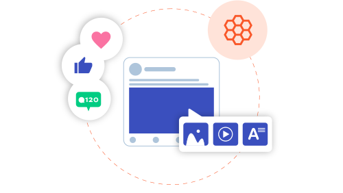 A graphic representing social media management