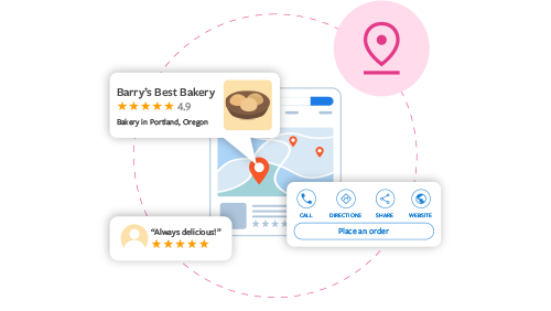 A graphic representing the maps section of the search engine results page