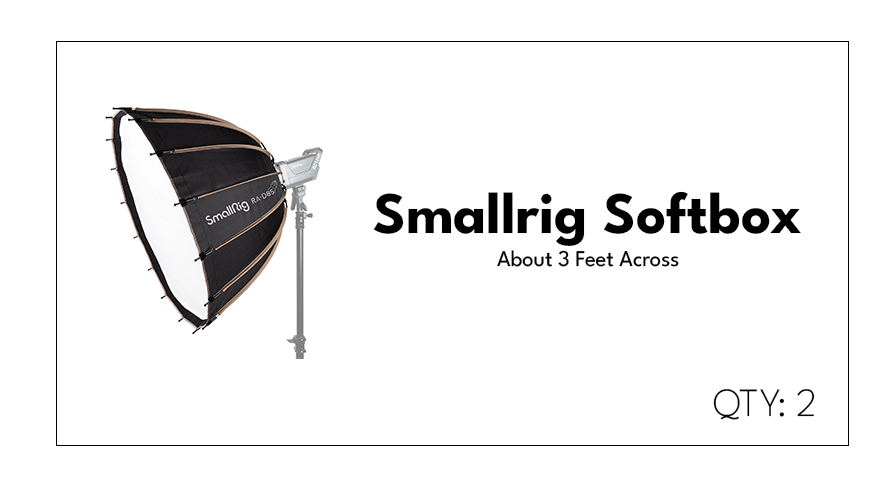 Package containing two Smallrig softboxes, each about 3 feet across.