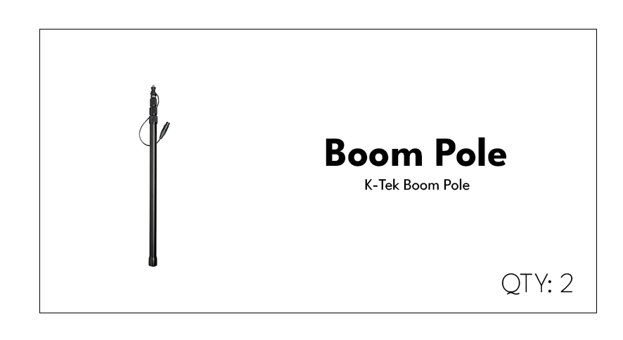 Package of two K-Tek boom poles with a black exterior, displayed on a white background with product description and quantity details.
