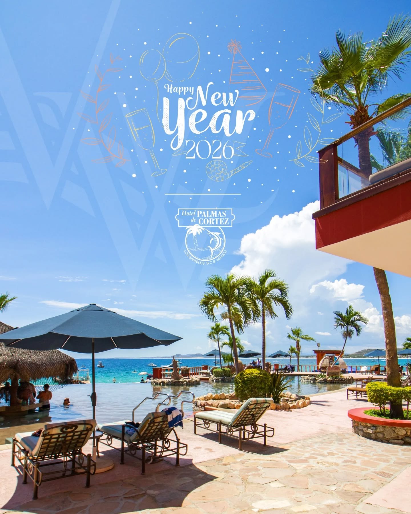 Despedimos el a&ntilde;o desde la orilla del Mar de Cort&eacute;s ✨🌊
Gracias por ser parte de otro gran a&ntilde;o en Hotel Palmas de Cortez.
Que el 2026 venga lleno de viajes, pesca inolvidable y momentos frente al mar. 🐟☀️

We say goodbye to the 
