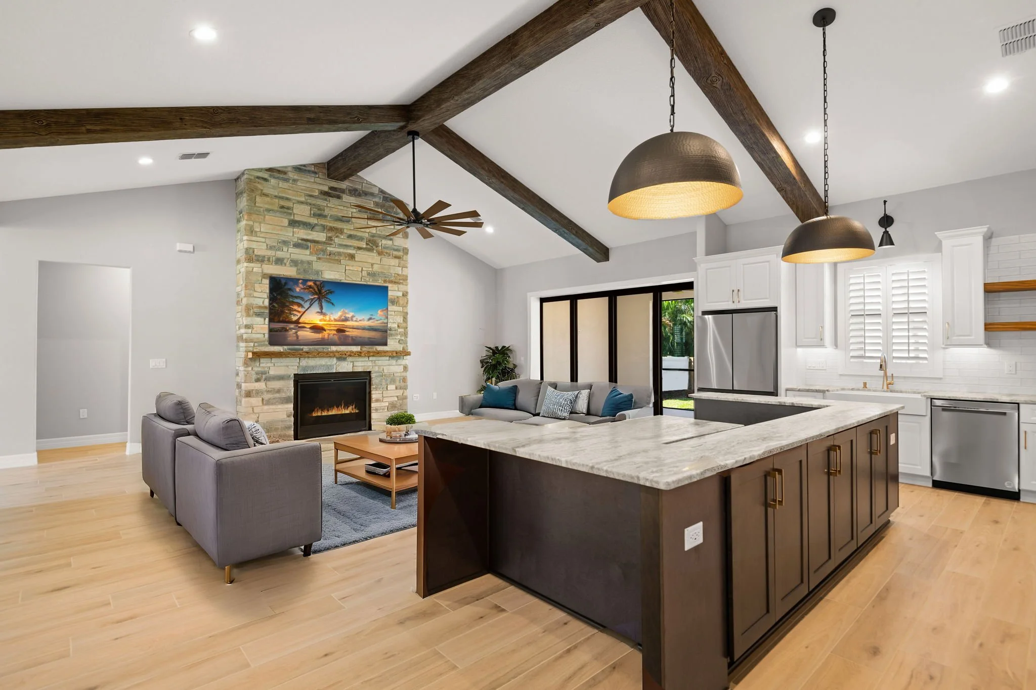 Updated kitchen with stainless steel appliances in Largo FL property.jpg