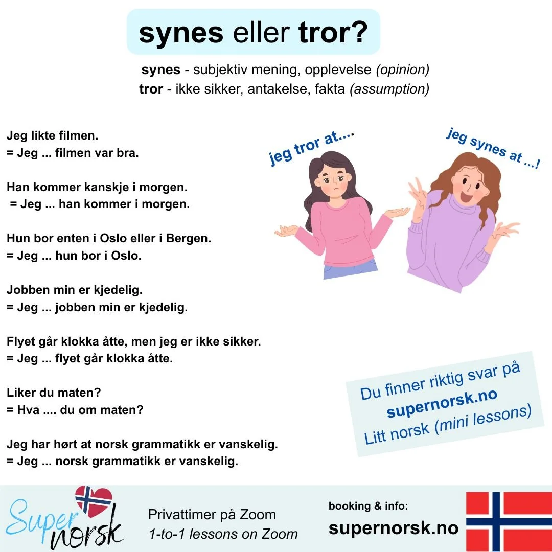 synes eller tror?