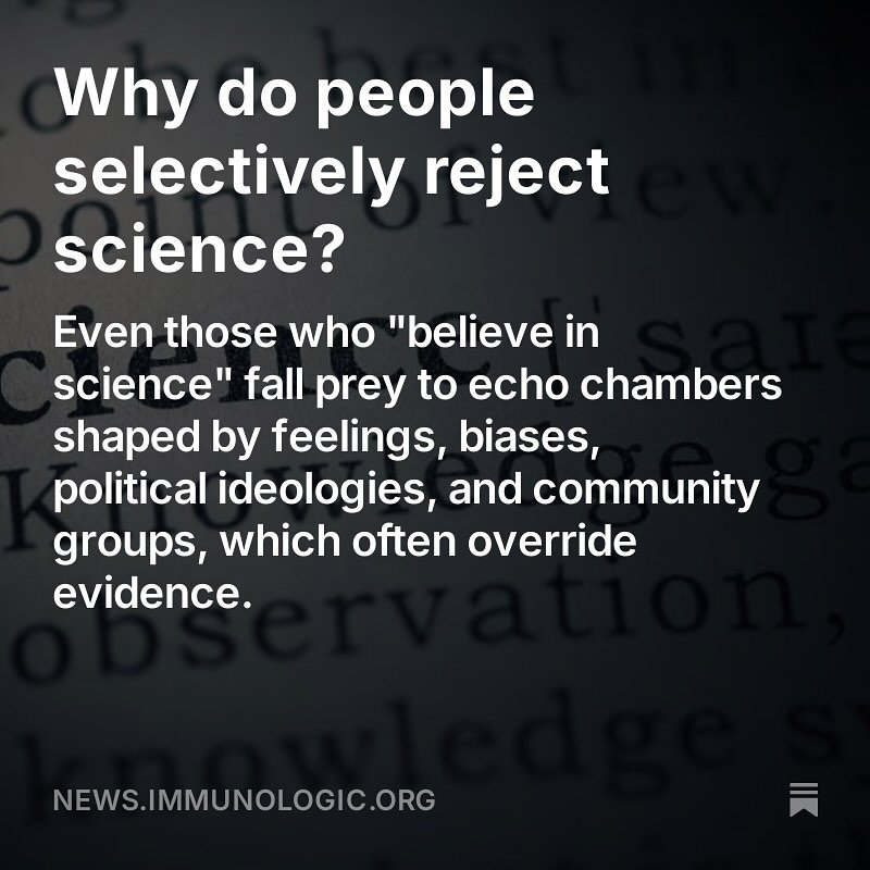Even people who believe they are science-oriented fall prey to echo chambers. The underlying motivations that influence likelihood to believe falsehoods are shaped by personal beliefs, communities, social groups, political ideology, and more.

When p