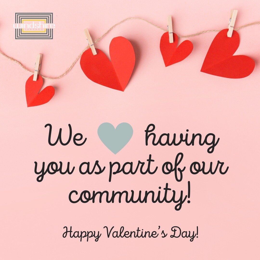 Happy Valentine's Day to all of our amazing residents! We are so grateful for each and every one of you! 💗

#valentinesday #weheartyou #love #weloveourresidents #windshireterrace #middletown #windshireterraceapts #middletownct