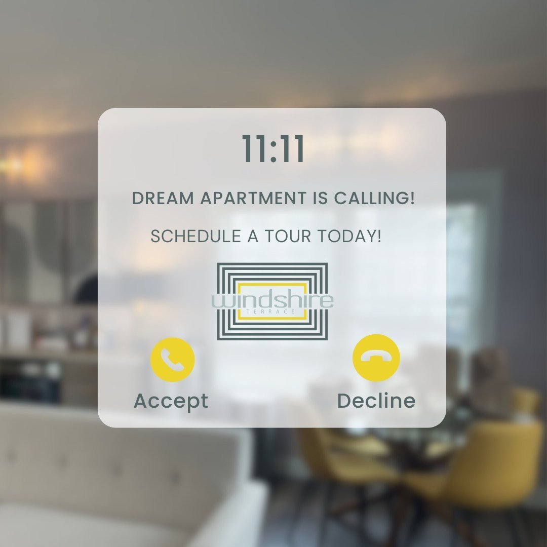 Isn't it time to answer the call from your dream apartment?!

#11:11 #1111 #manifest #wish #dream #nowleasing #available #apartmentsavailable #windshireterrace #middletown #windshireterraceapts #middletownct