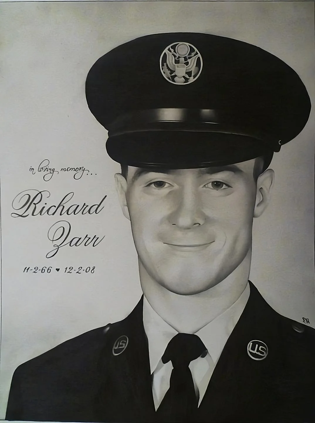 Hand-painted military portrait created from a service photograph