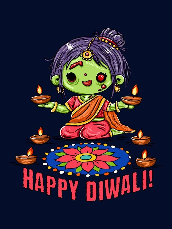 Diwali is next month. My design to celebrate it!
All links in bio. Available at my Dashery shop, Redbubble, TEEPUBLIC, and Zazzle.
#myart #handdrawn #diwali #zombie
http://shop.iamhrsinclair.com/products/98293673-cute-zombie-girl-celebrating-diwali-t