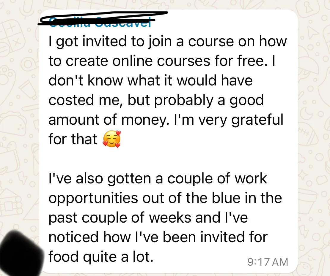 Invited to a free course worth thousands. Work opportunities appearing out of nowhere.