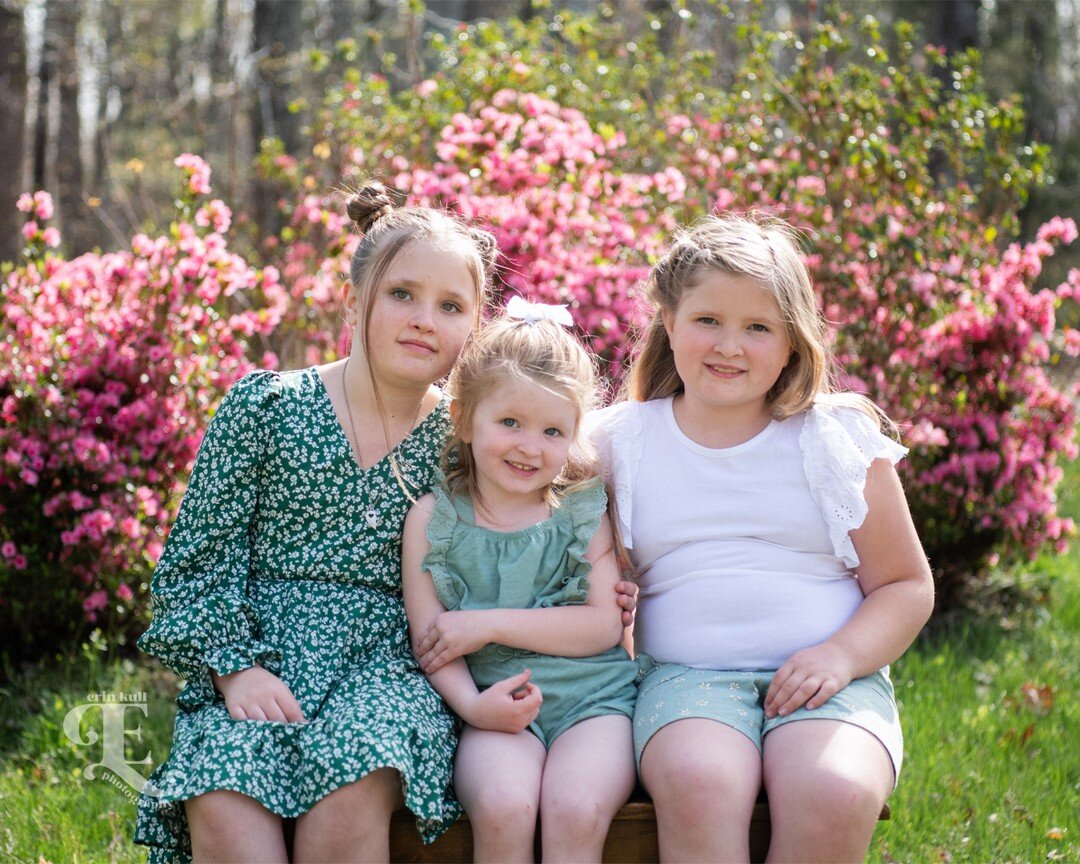 I'd say we are in full-blown Spring mode now and I'm loving it! Our yard is full of color in the dogwoods, azaleas, tulips, and jasmine. These three little ladies were so fun to spend time with (along with their parents) a couple of weeks ago. I'm so