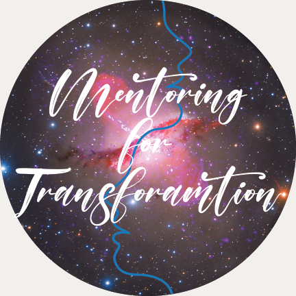 Graphic from Webb Telescope with lettering reading Mentoring for Transformation