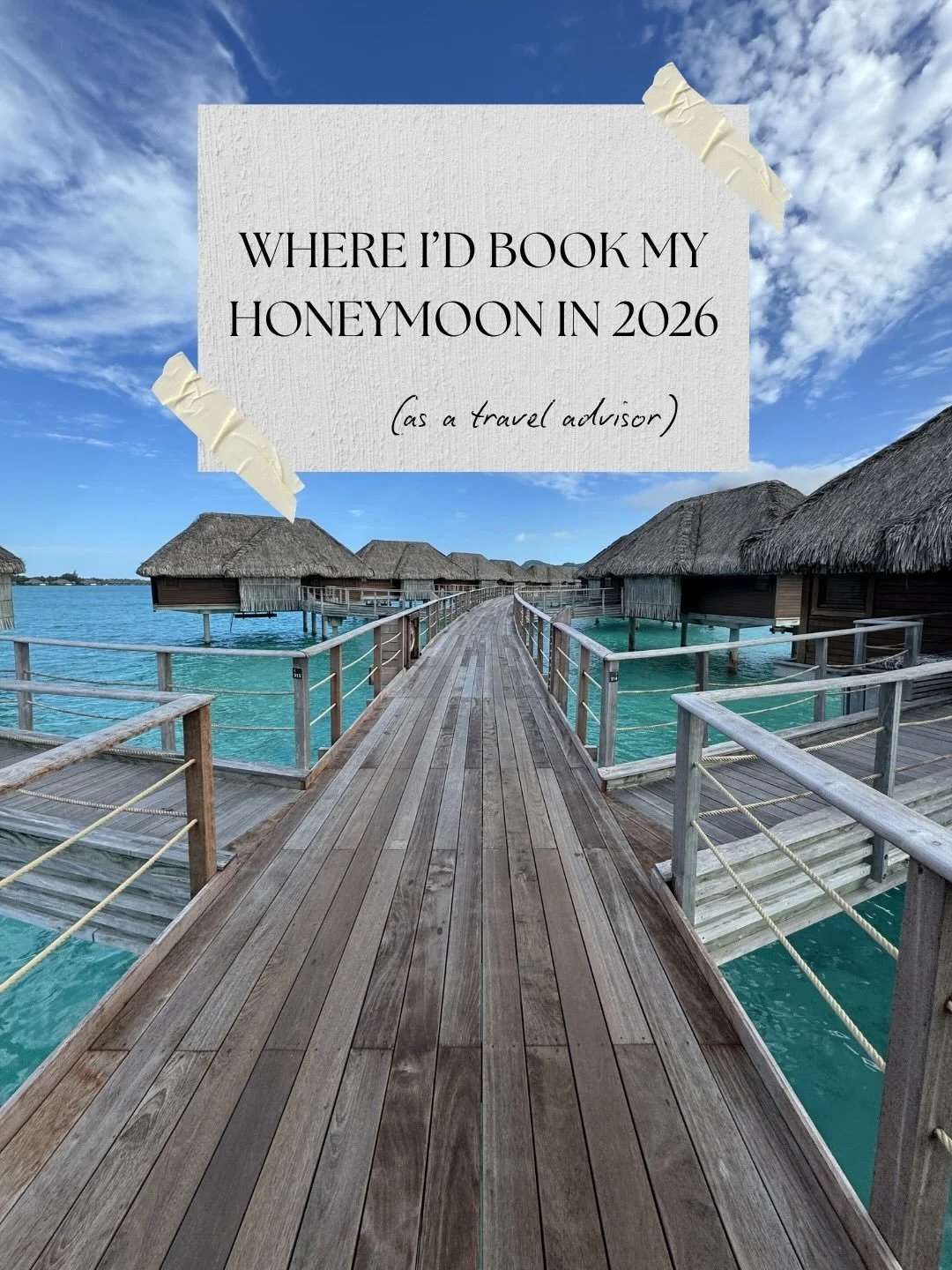 A curated look at where I&rsquo;d book my honeymoon in 2026 &mdash; based on contrast, experience, and the kind of places that actually feel worth the trip. 

From overwater bungalows in Bora Bora to the design, culture, and food scene of Japan, the 