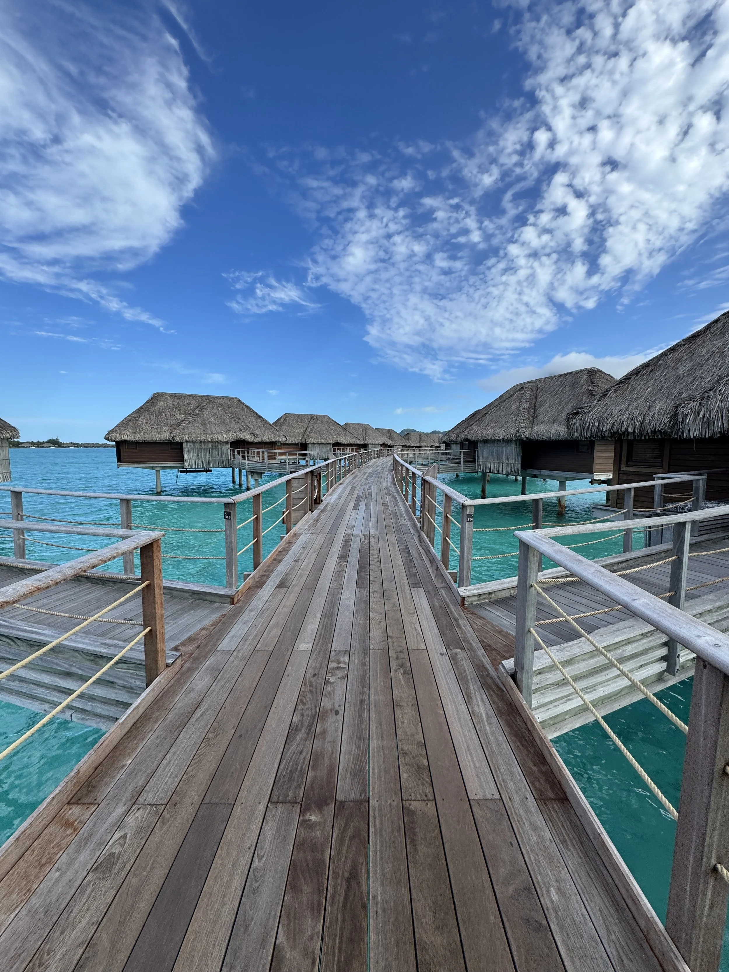 Walkway over water in French Polynesia