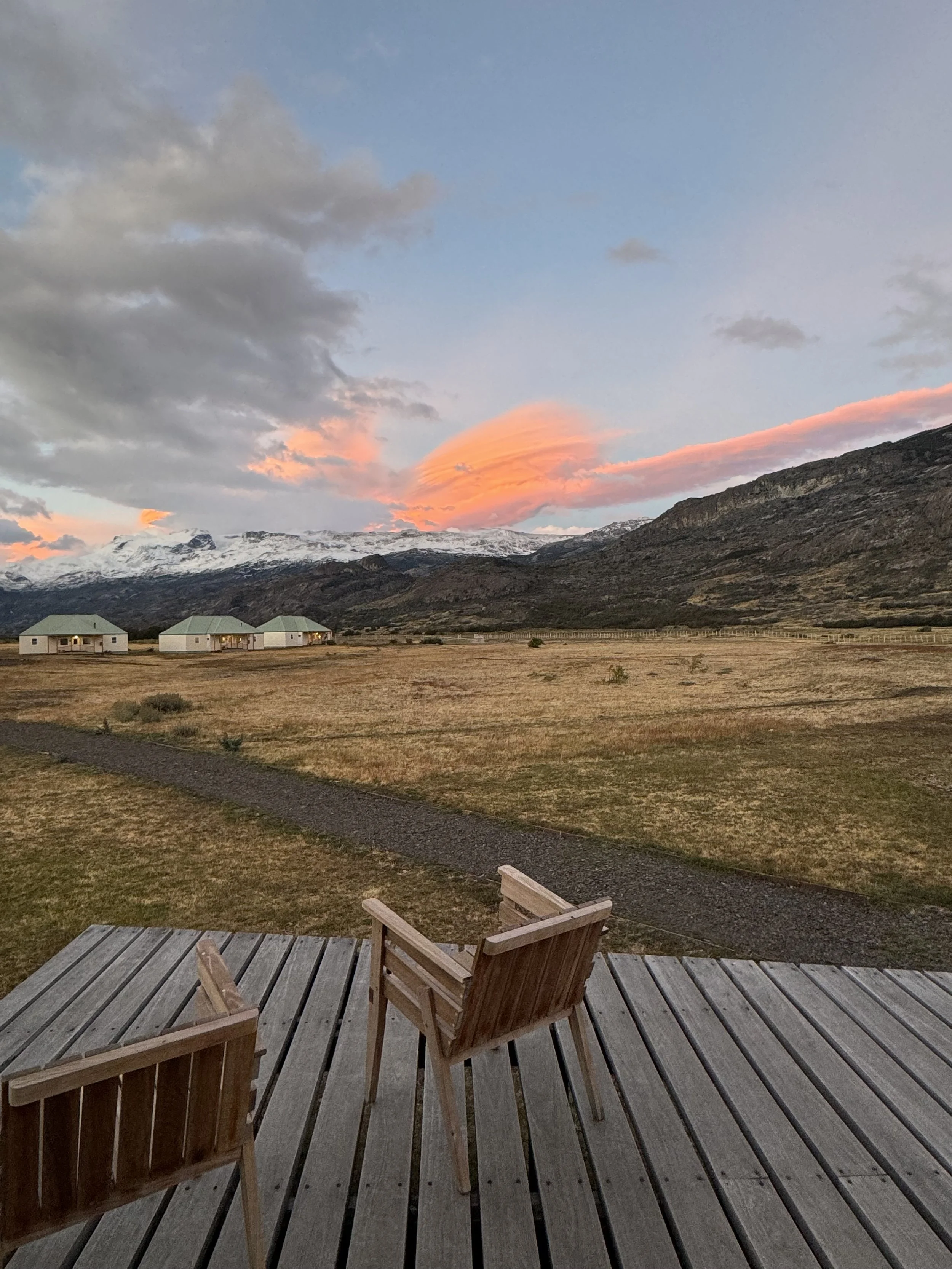 Mountain View in Patagonia with sunset