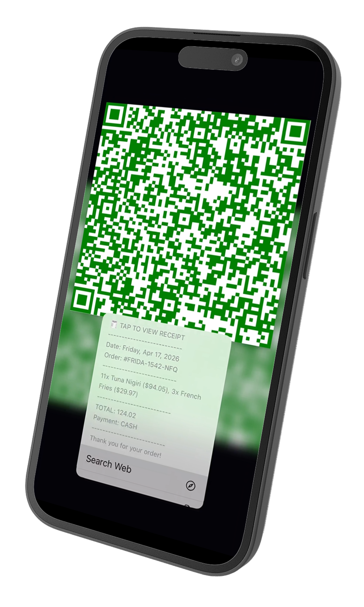 MAROJAi digital QR receipt on a phone