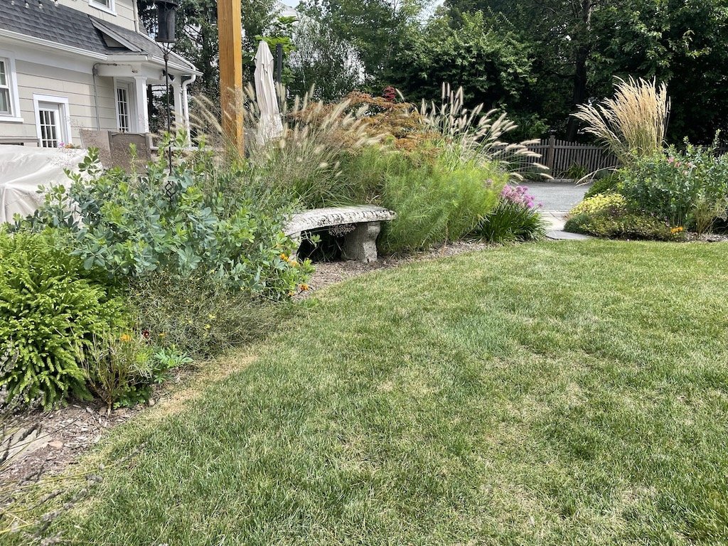 Side yard landscaping for home in NJ.JPEG