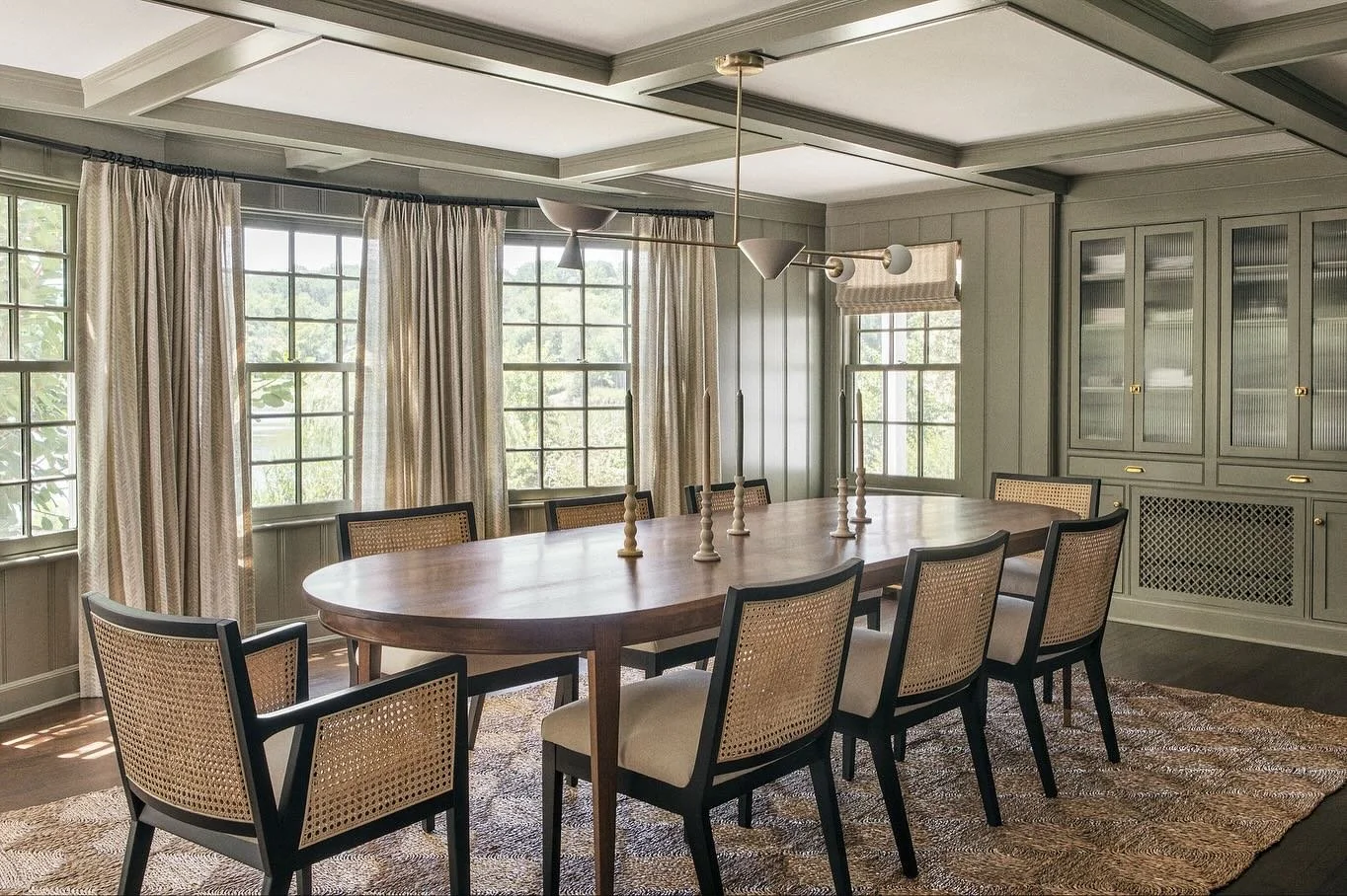 Understated elegance in every detail &mdash; warm wood, soft light, and timeless design. 🤎

Reminiscing about the way this dining room came together at our Lloyd Harbor project. An interior that compliments a truly incredible view. 

Love imagining 