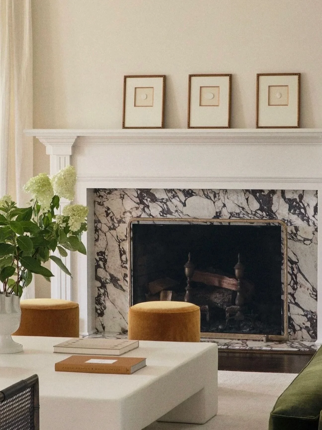 Soft light, sculpted stone, and a palette that soothes&mdash;where timeless details meet everyday calm. Perfect formal living for our NY clients 🧡