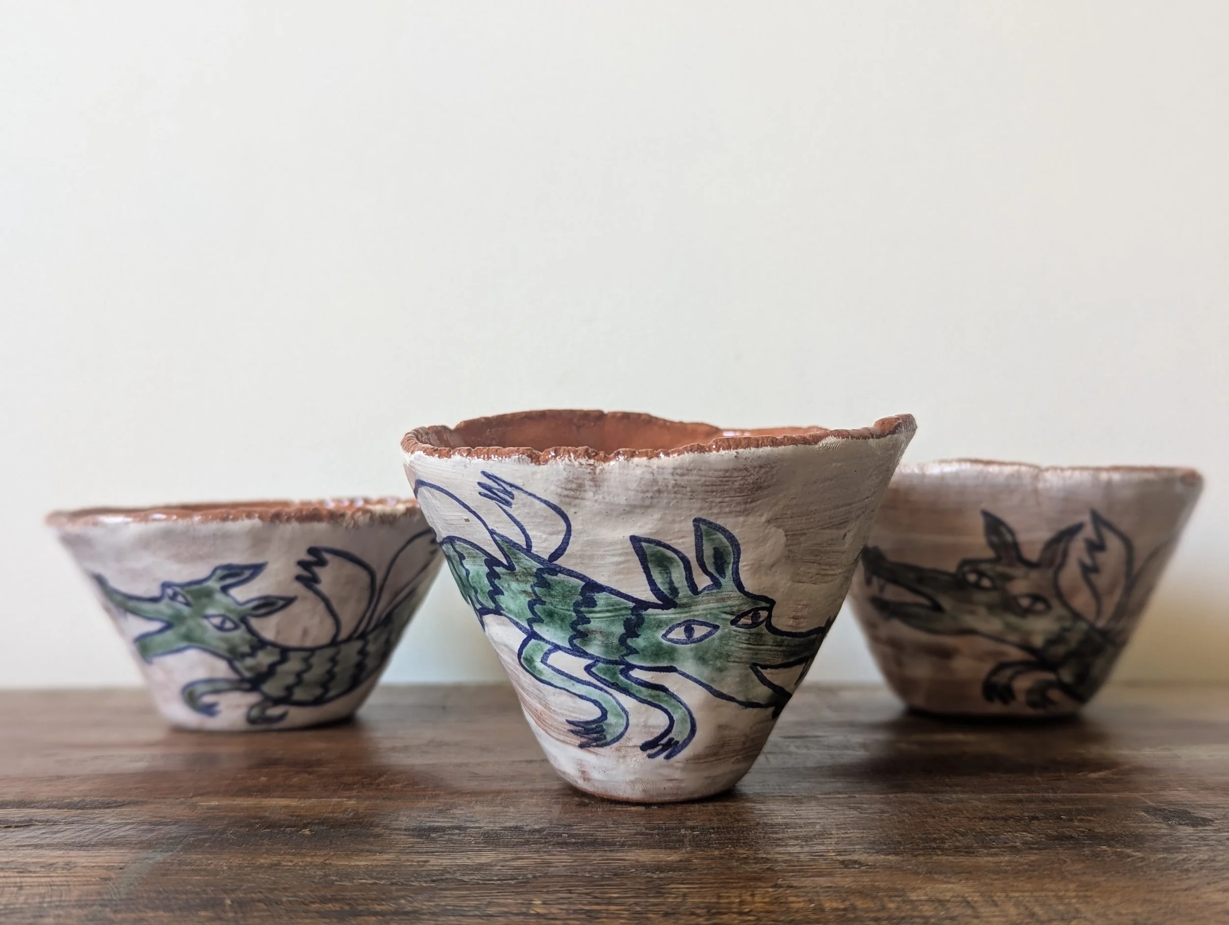 Rustic Terracotta Dragon Bowl