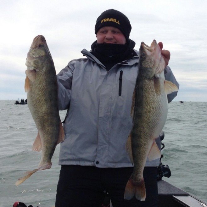 Walleye Wednesday- here&rsquo;s a throwback to pulling cranks on Lake Erie in 2016. We had TEN lines running off the boat! It was a lot of work reeling and setting the spread, but good heavens we spanked em that day. I hope everybody has a safe and p