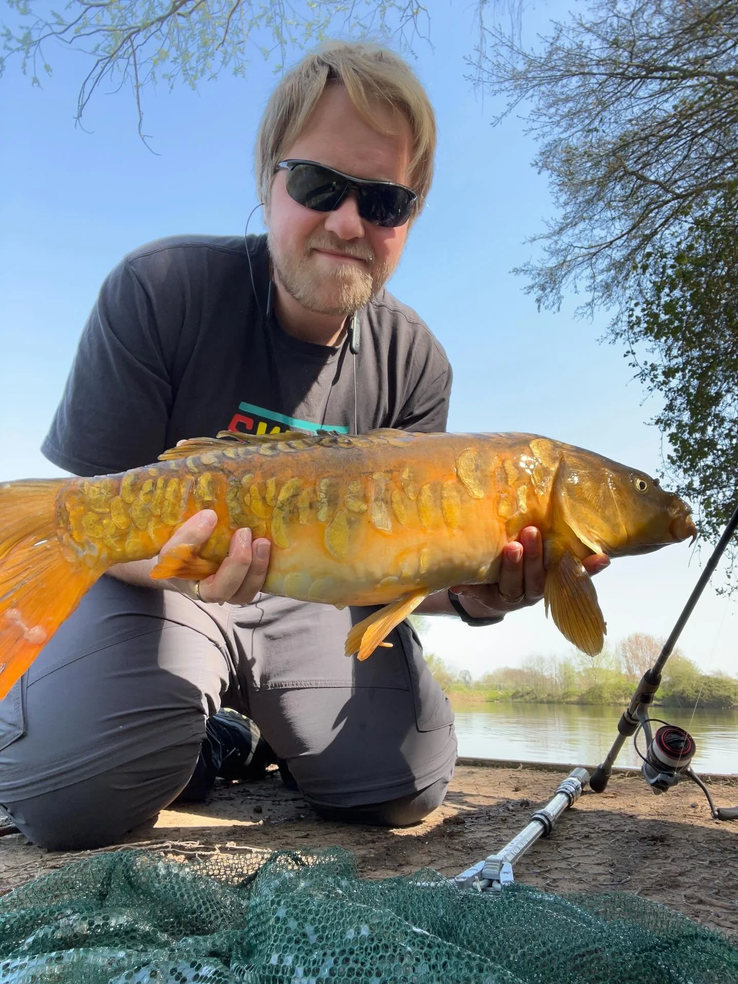 🎏Creamsicle 🧡 I&rsquo;ve been in awe since yesterday. This is most beautiful specimen I&rsquo;ve had the opportunity to come across. Thank you, fish 🙏🏼 👻 🎣 🪞 #CarpFishing #UKfishing #mirrorcarp #ghostcarp #koi
