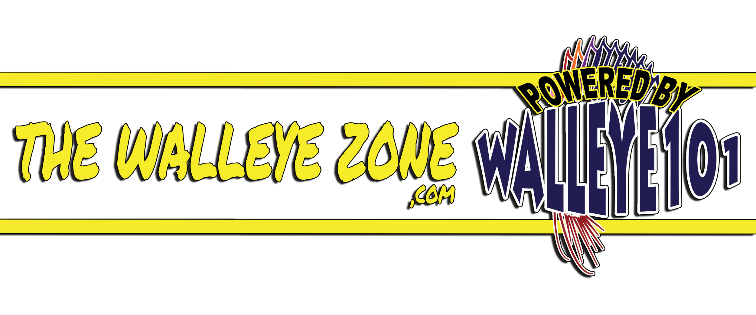 Sign for The Walleye Zone, a fishing store, with the text 'Powered by WALLEYE101.com' and a yellow and black theme.