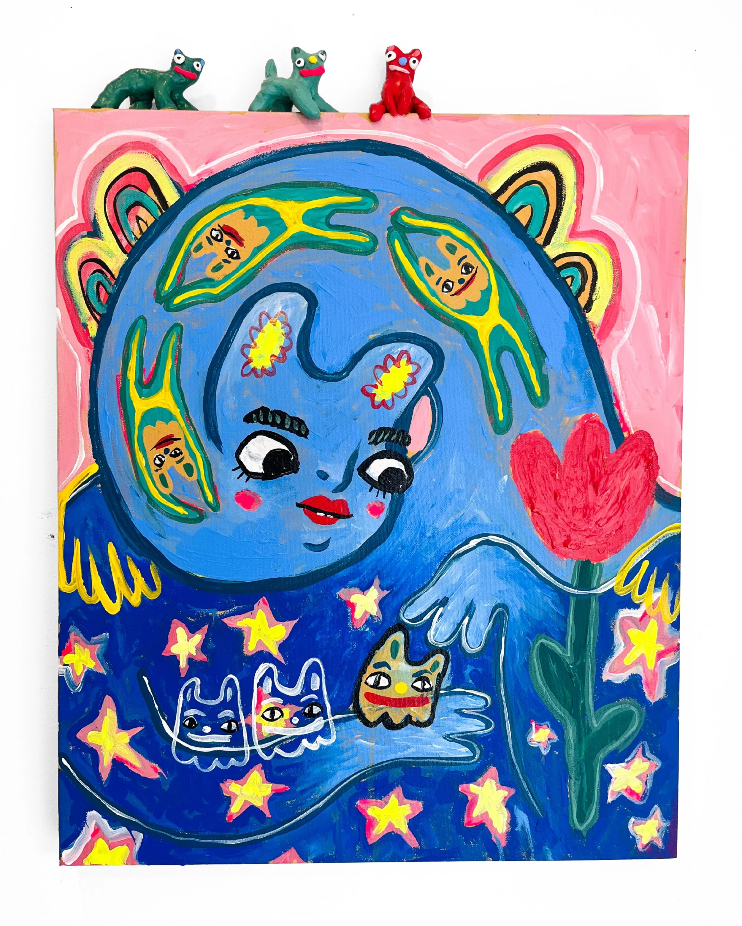 Making Things Making Me Making You | Acrylic and Clay on Canvas | 20 x 26 in. | 2026