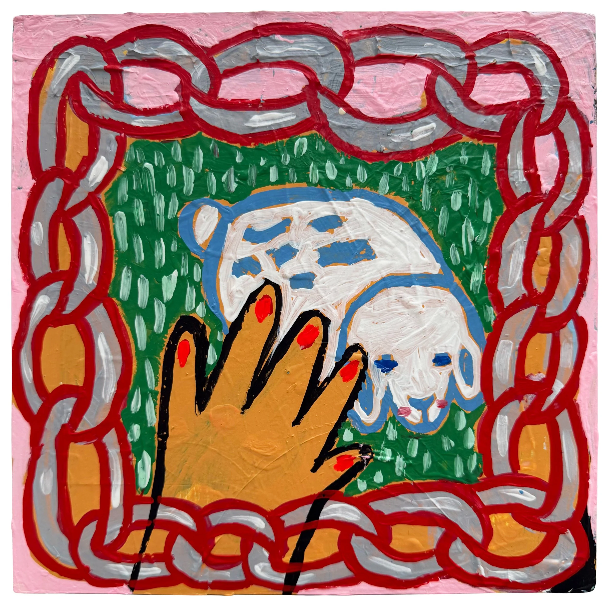 Reaching | Acrylic on Wood | 10 x 10 inches | 2026
