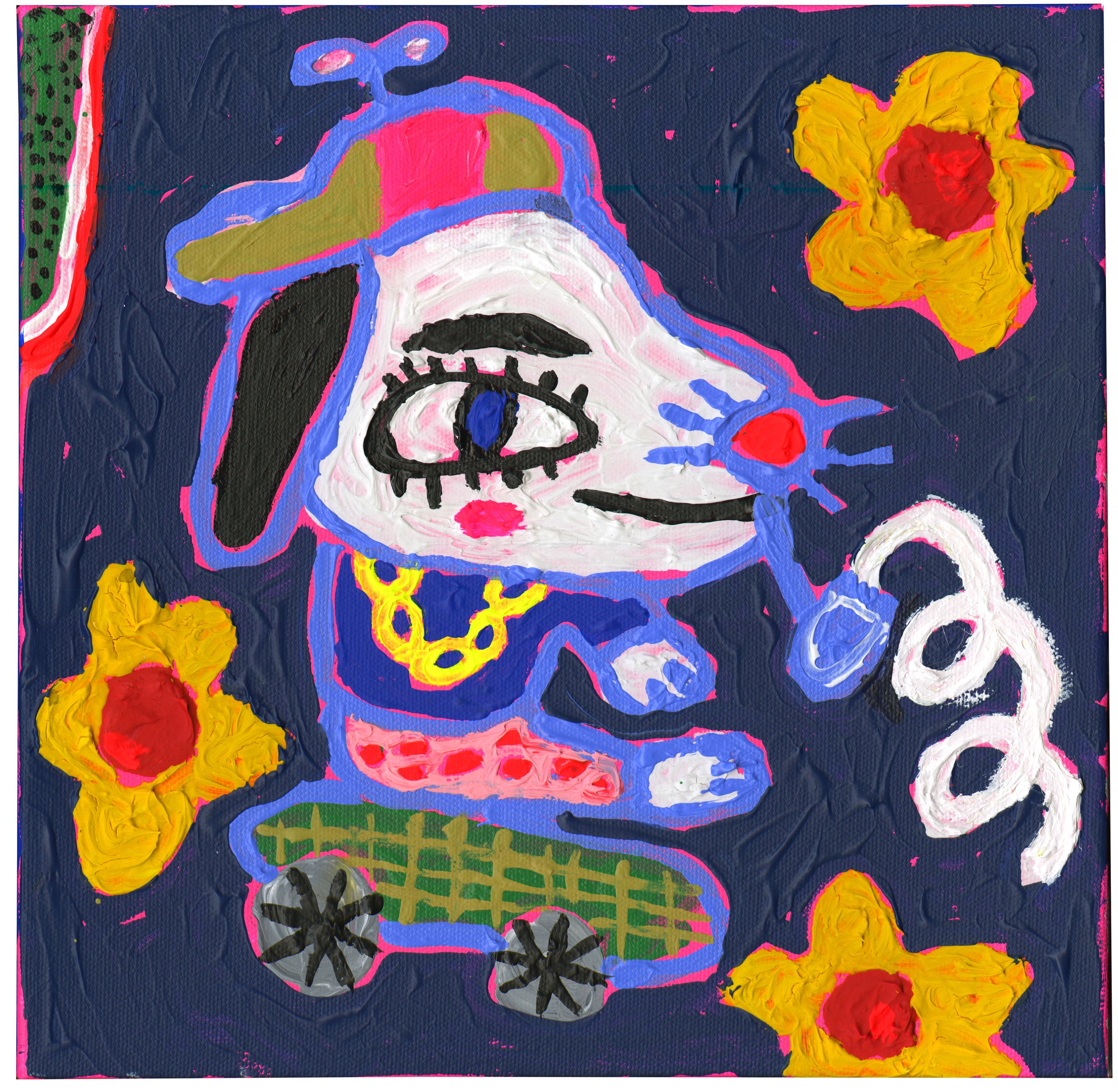 First Dog (Cali Boi) | Acrylic on Canvas | 12 x 12 in. | 2026