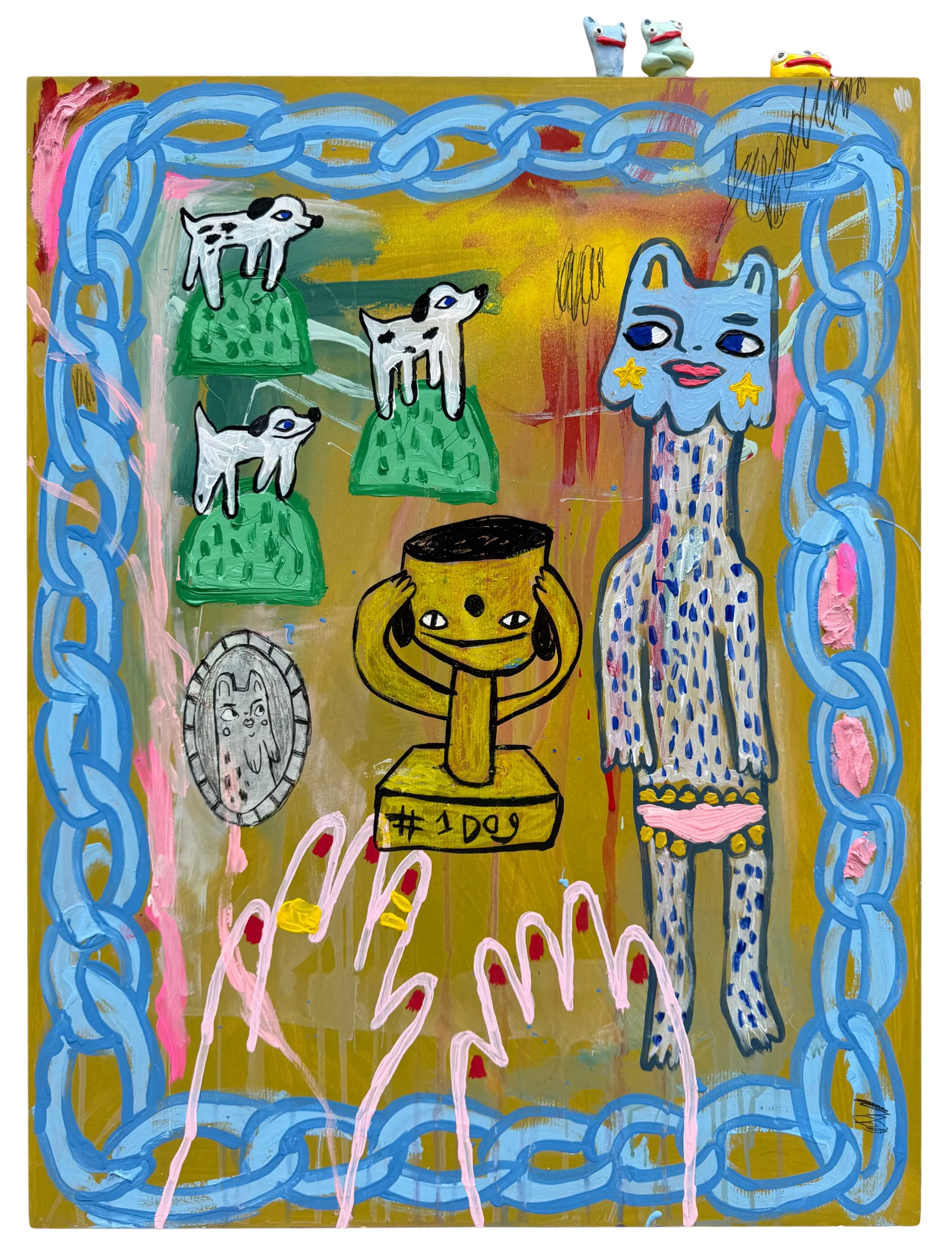 Trophy | Acrylic, Graphite, Clay and Joint Compound on Wood | 24 x 30 inches | 2026