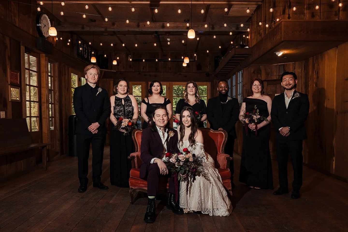 Photos from Caitlin and Zach's beautiful March wedding at Treehouse Point just came in and our jaw is on the floor💍There were many magical moments between these two, captured by @eighteenpctgrey. We love the moody shots in our Pond Room with the red