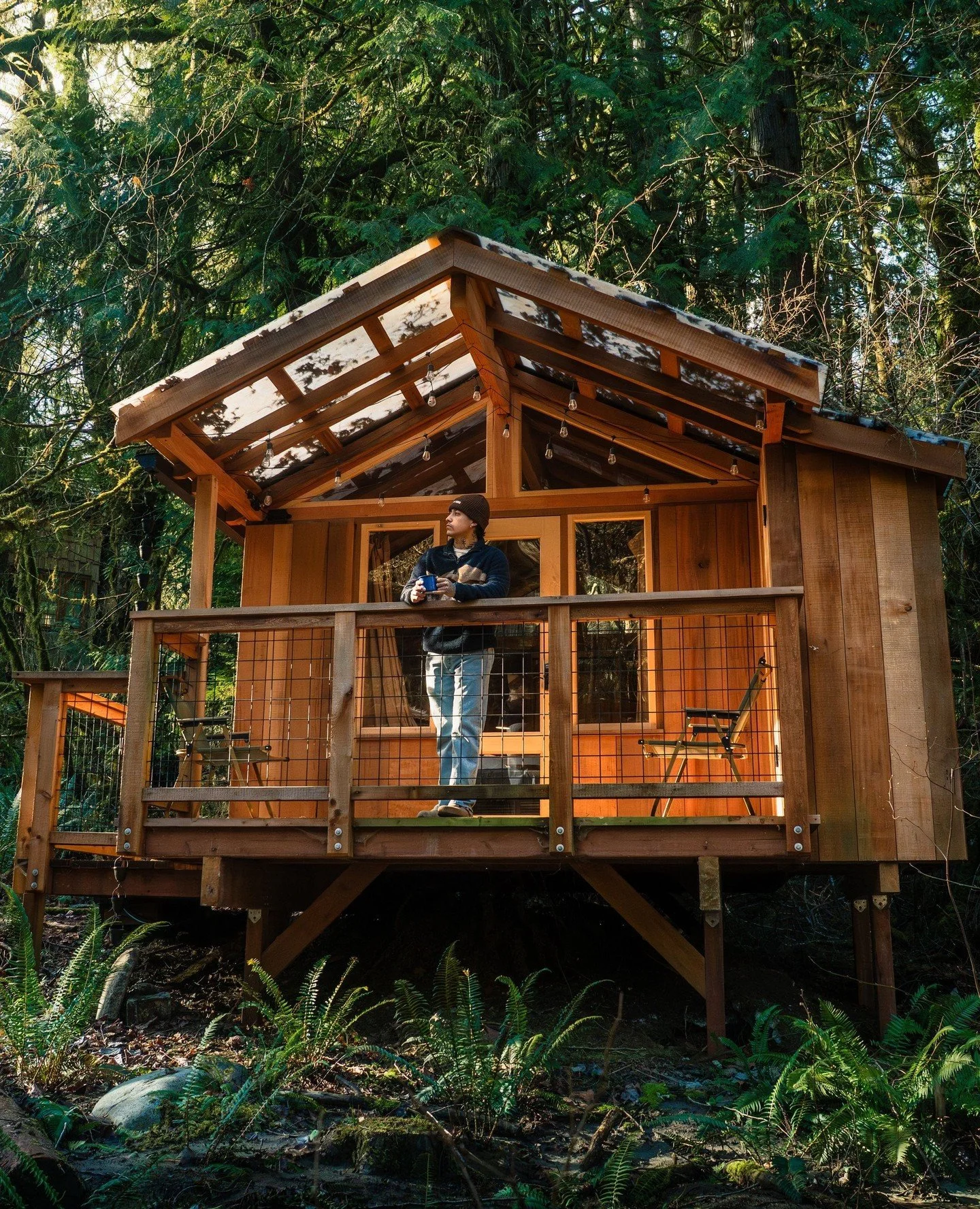 Father's Day is coming up! Have you thought about what you want to get him?⁠
⁠
Tucked in a moody forest on the edge of the Raging River is a woodland bed and breakfast with seven treehouses and three additional unique stays. ⁠
⁠
We're called Treehous