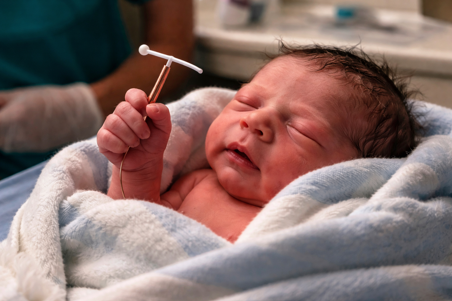 Baby Born Holding the IUD That Was Supposed to Prevent His Mother from Getting Pregnant
