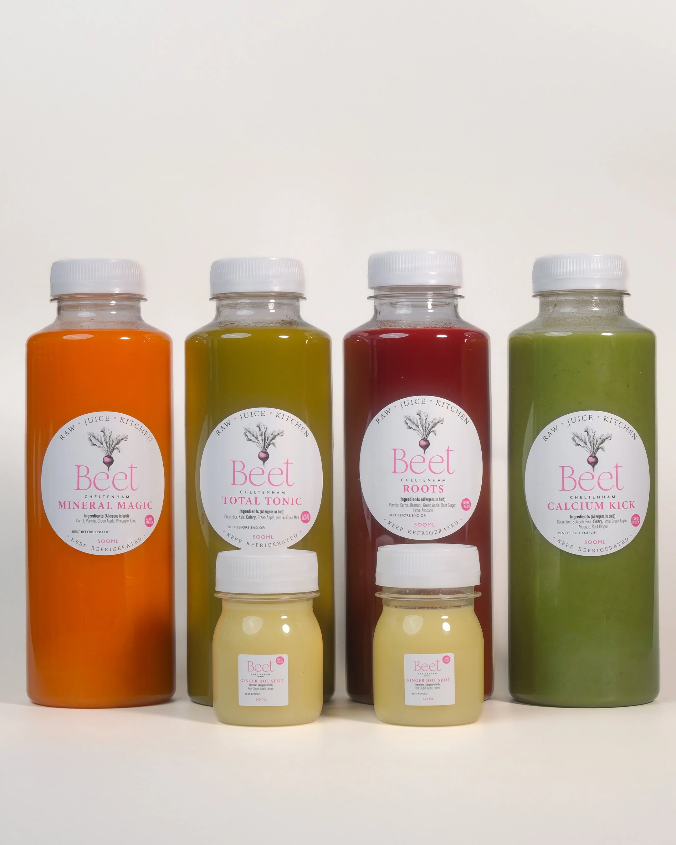 Faves & Shots - 4 x 500ml bottles (2 litres), 2 x Ginger Hot Shots