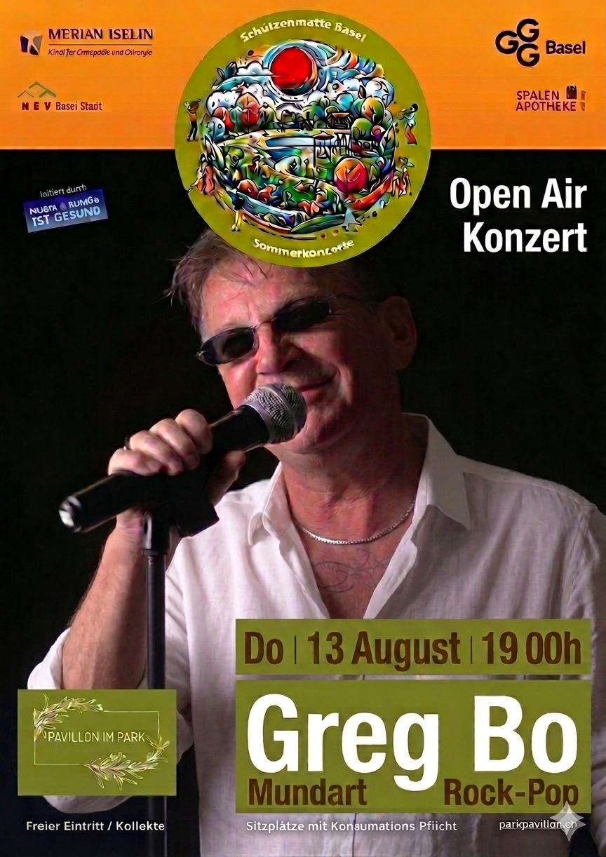 Open-Air-Konzert am Donnerstag, 13. August 2026, 19.00 Uhr im Pavillon im Park, Basel