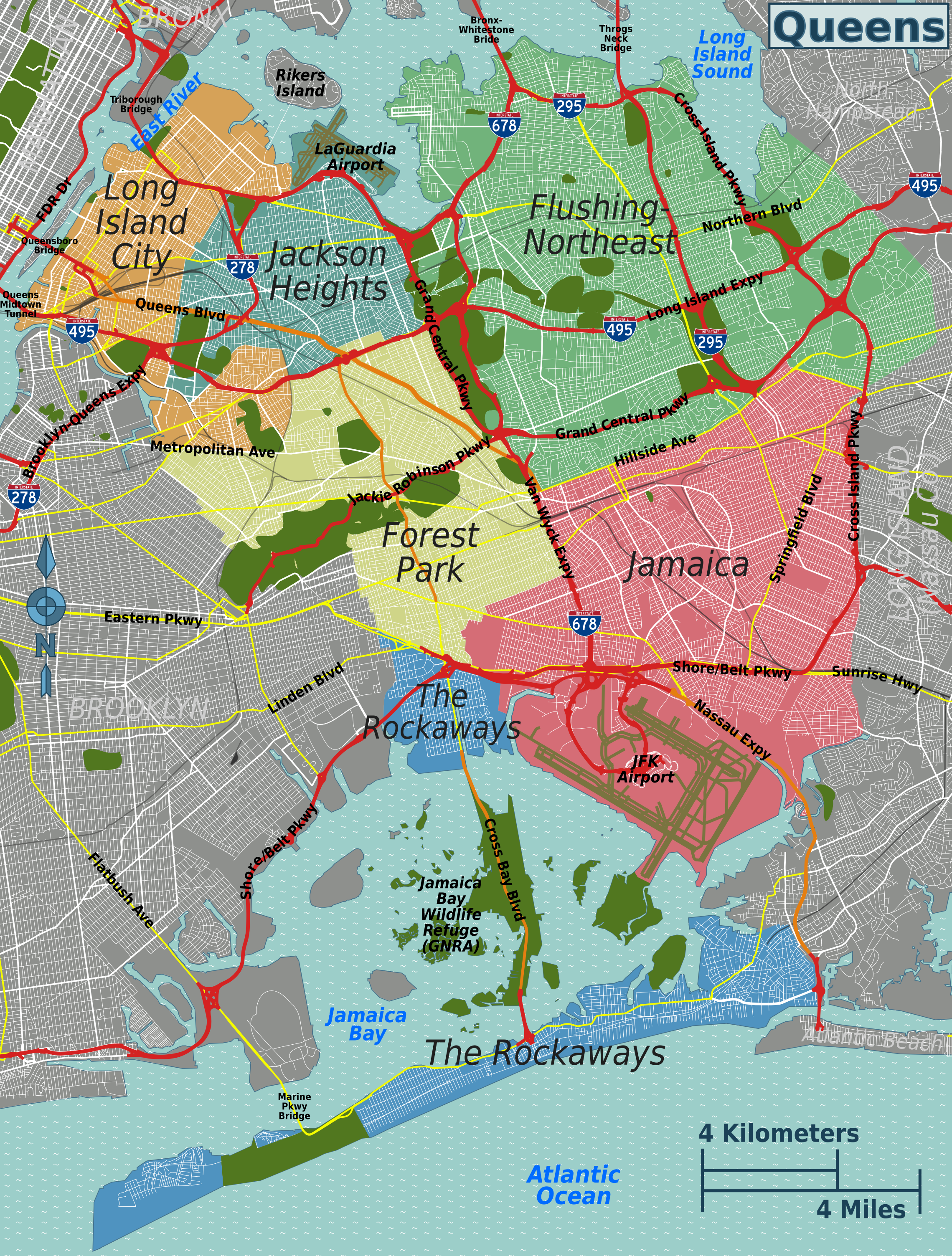 Map of Queens Districts