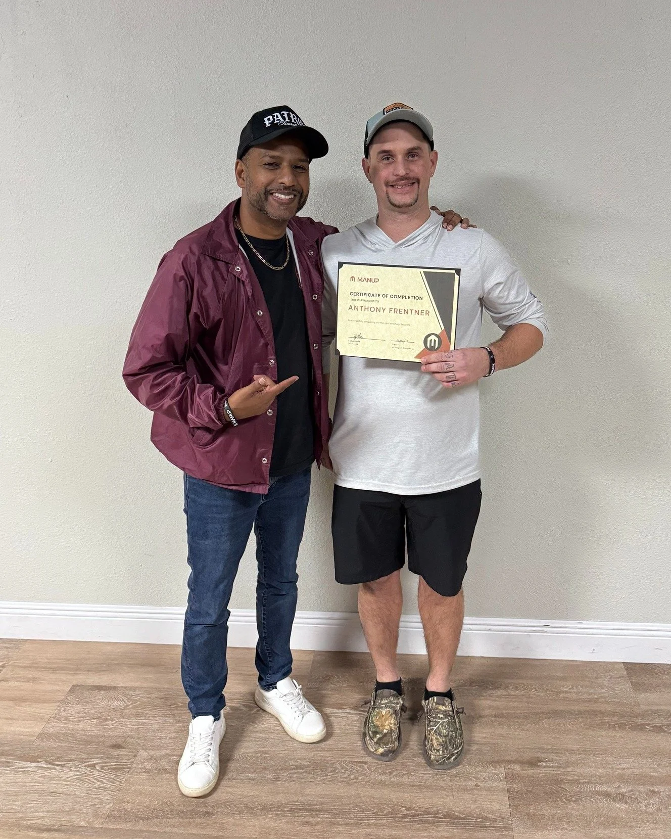 Change begins with one, but it never ends there. 

Anthony worked with his coach, Vijay, through the Man Up fatherhood program. During that time, he was able to heal from the pain of his past, establish a foundation for the life he wants to build, an