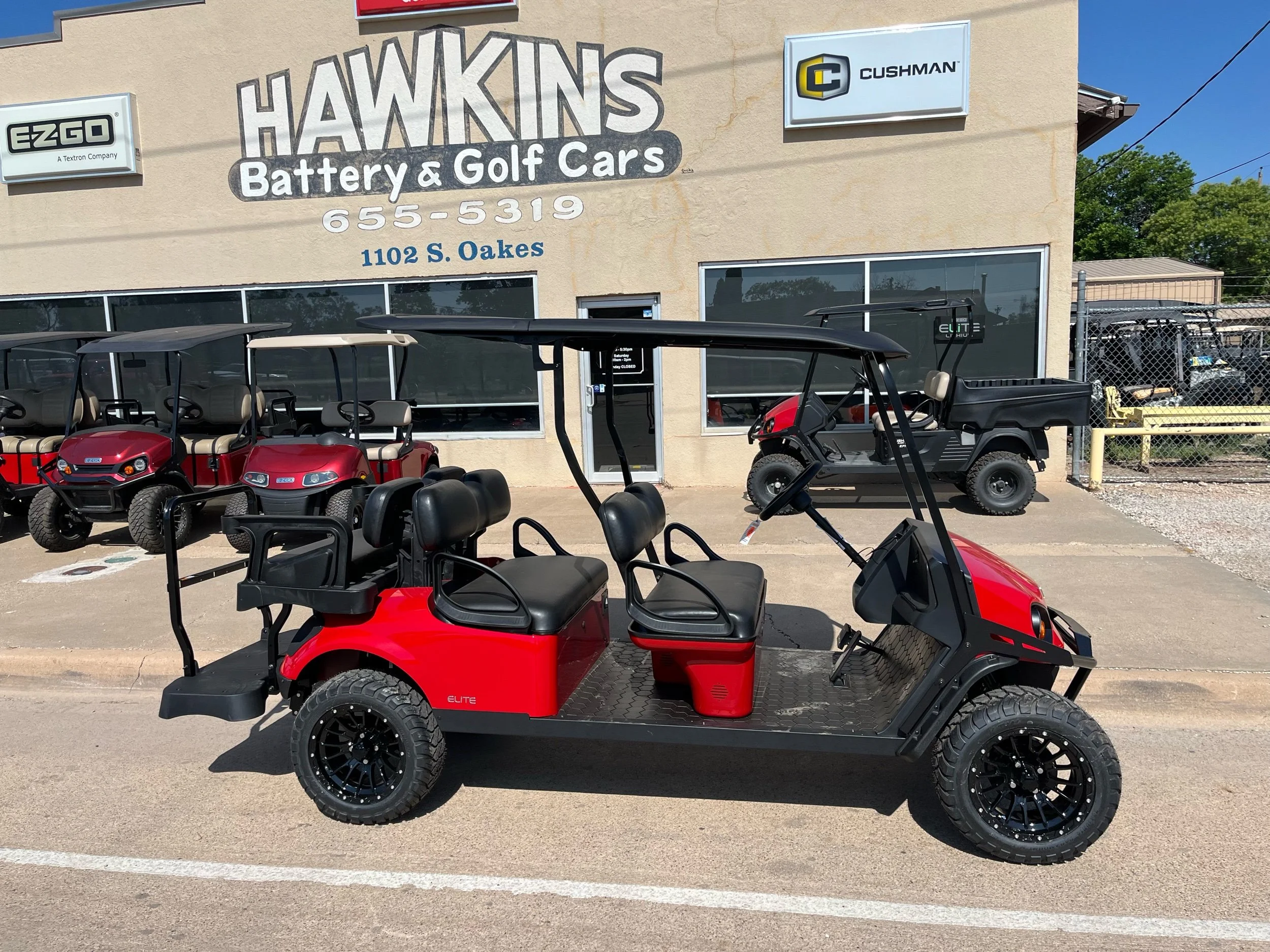 2024 Flame Red E-Z-GO L6-Elite 4.2 — Hawkins Battery & Golf Cars
