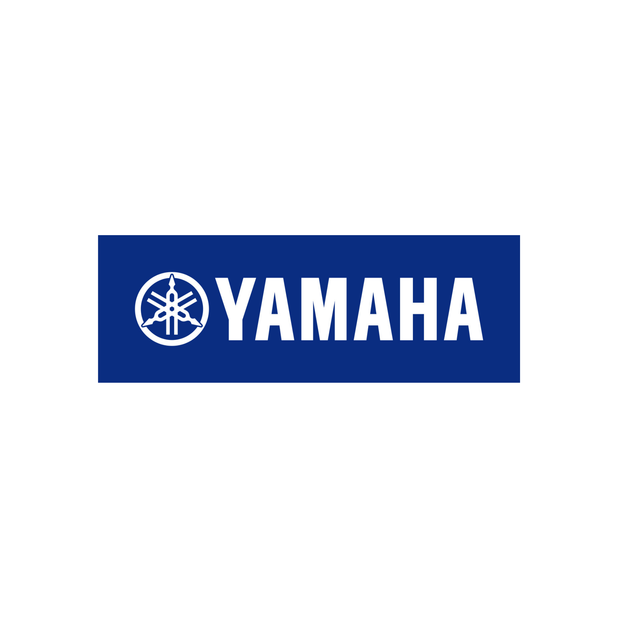Yamaha logo with the brand name in red, stylized font, and Yamaha tuning fork symbol in a gray circle on the left.