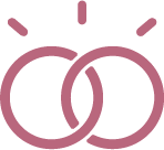 pink icon of wedding rings